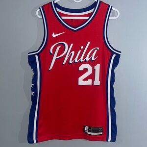 Joel Embiid Red #21 Philadelphia 76ers Statement Edition Nike Swingman Jersey 44
